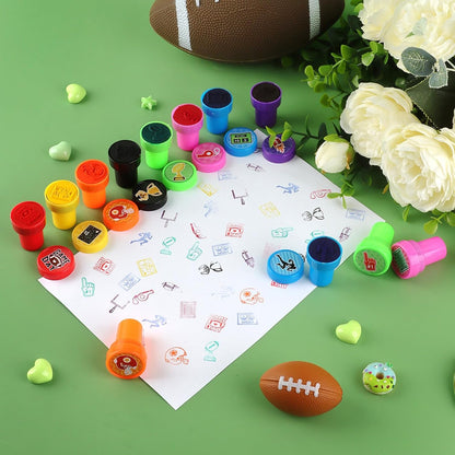 24 PCS Camp Party Favors Camping Adventure Mini Stamps Colorful Self Inking Stamps Camping Themed Party Favors for Boys Girls Student School Classroom Rewards Carnival Prizes Supplies