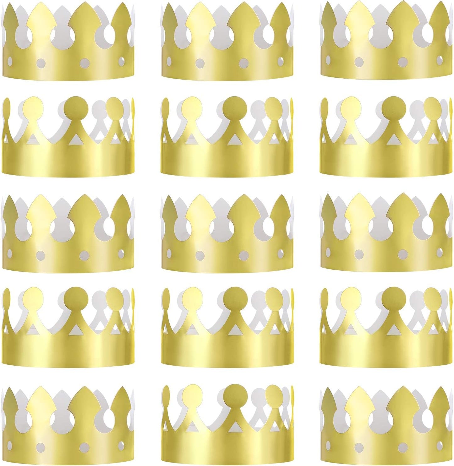 JOVITEC 24 Pcs Gold Paper Crowns Golden King Crown Foil Gold Hat for Birthday Celebration Baby Shower Photo Props