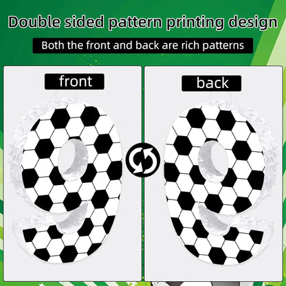 16Inch Soccer Ball Number 9 Piñata Includes Wooden Stick, Blindfold, and Confetti for for Kids 7th Anniversary Sport Themed Party Birthday Supplies
