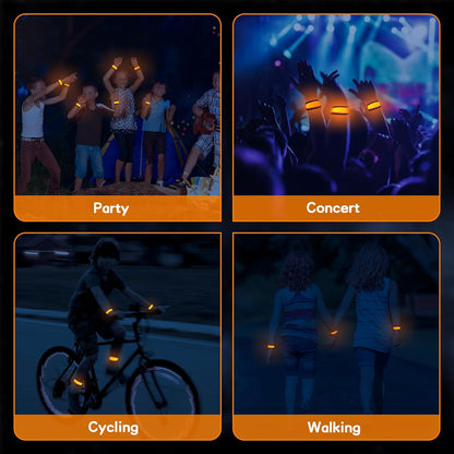 esonstyle 6 PCS LED Glow Bracelets, Night Safety Light Up Bracelets for Kids - Glow in The Dark Party Favors for Halloween, Christmas, Concerts, Festivals, Sports, Camping, Green