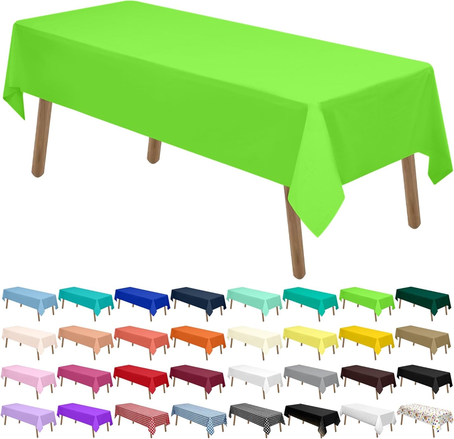 PARTY ULYJA White Plastic Tablecloths 2 Pack Disposable Table Covers 54 x 108 Inch Bridal Shower PEVA Vinyl Table Cloths for Picnic Birthday Wedding Banquet Parties 8 ft Rectangle Table Use