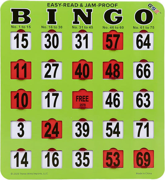 GSE Games & Sports Expert Reusable Bingo Calling Cards with Plastic Coated, 3.5"x2.5" Poker Size Bingo Game Cards Deck