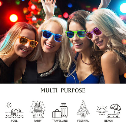 Party Sunglasses Bulk - Adult Retro Plastic Pack of 12 Vintage Sunglasses for Men Women - Party Favors