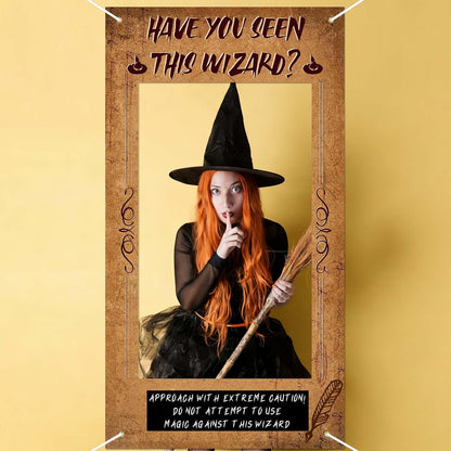 Large Wizard Photo Booth Prop Magical Wizard Party Decoration Have You Seen This Wizard Inspired Photo Booth Frame Selfie Banner Backdrop for Wizard Birthday Party School Classroom Decoration Supplies