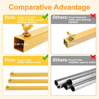 Putros Heavy Duty Backdrop Stand 8ft x 8ft Gold Pipe and Drape Kit Adjustable Metal Backdrop Sand for Wedding Photobooth Exhibition Decoration