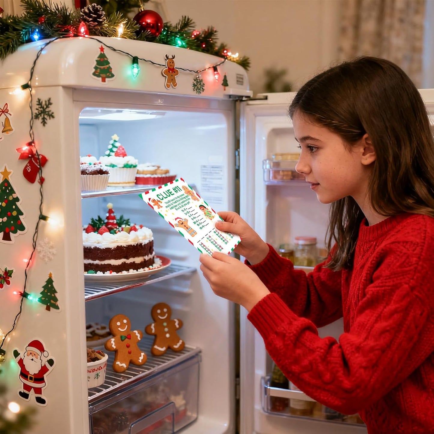 Christmas Treasure Hunt for Older Kids,Santa Holiday Scavenger Treasure Gift Hunt Games Crack the Code Puzzle for Christmas Morning Eve Gift