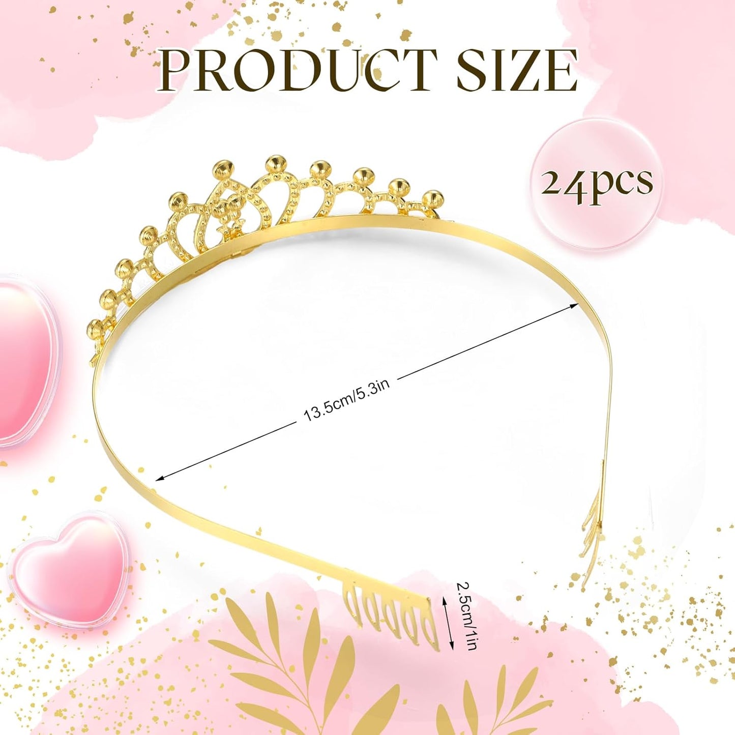 24 Pcs Crystal Tiara Crowns for Women Bulk Rhinestone Princess Headband Crown with Combs Tiaras for Pageant Bridal Shower Wedding Birthday Prom Party Gifts