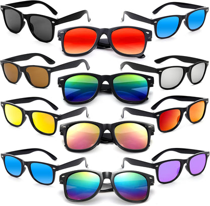 Party Sunglasses Bulk - Adult Retro Plastic Pack of 12 Vintage Sunglasses for Men Women - Party Favors