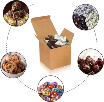 100 Pack Small Gift Boxes, 2x2x2 Inches Favor Boxes Gold Paper Gift Boxes with Lids for Presents, Crafting, Cupcake Boxes, Gifts, Candy Boxes for Wedding Party Bridal Shower Baby Shower Favors