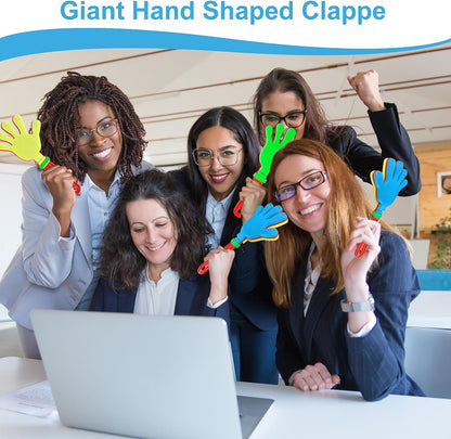 4 Pcs Hand Clappers 9 Inch Large Hand Clappers Noisemakers Cheer Noise Makers Finger Noise Makers for Sporting Events Basketball Football Game Party Favors (Mixed Colors)