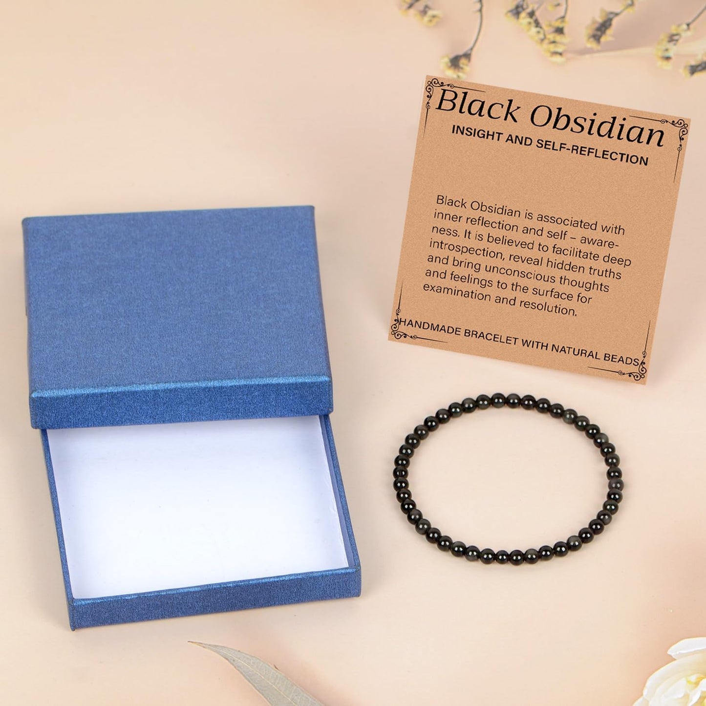 LPBeads Handmade Natural Gemstone Stretch Elastic Bracelet Healing Crystal Round Stone Beads Jewelry Gifts for Women Men