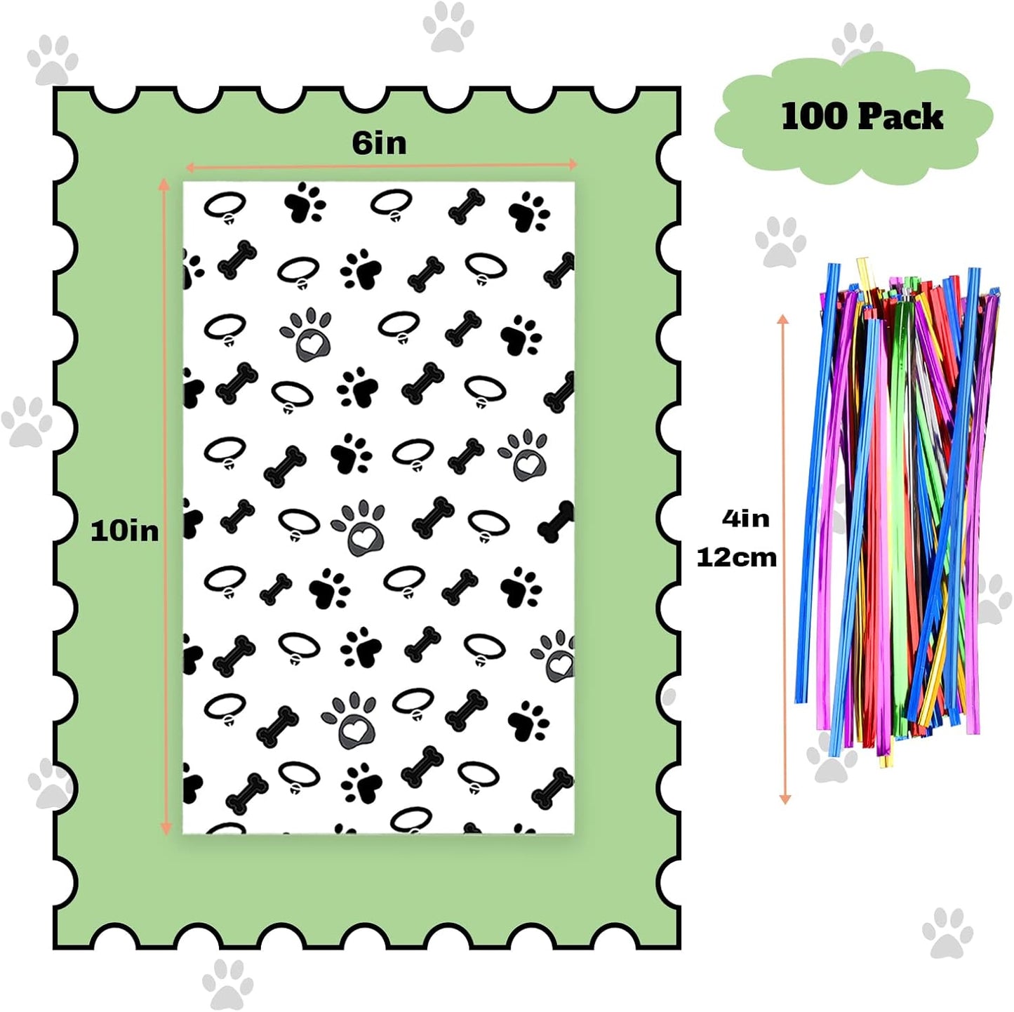 100 Pcs Star Printed 5"X 7" Gift Wrap Cello Cellophane Treat Bags Party Favor bags Clear Candy Cookie Bag Plastic Poly Goodie Storage Bag with Twist Ties for Bakery,Birthday, Wedding ,Party Decorations (Gold)