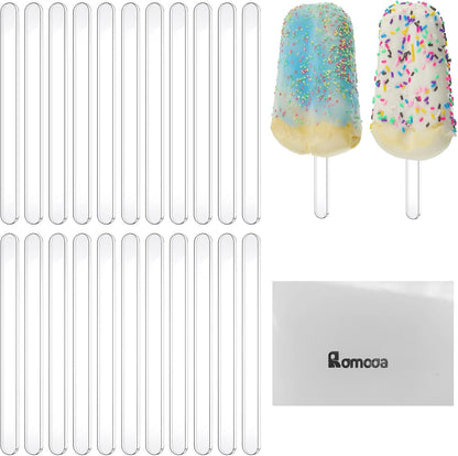 30 Pieces Acrylic Sticks Reusable Cakesicle Cake Pop Mold Mirror Ice Pop Sticks Ice Cream Cakesicle Mold for Home Cake Candy Gifts Party Craft
