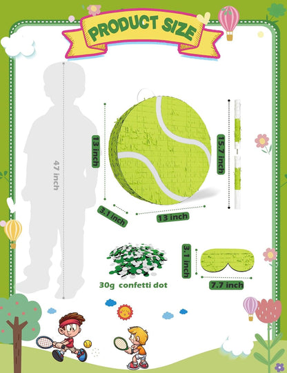 Soccer Piñata – Includes Wooden Stick, Blindfold, and Confetti – 13"x13"x3" – Perfect for Sports Party Decorations and Soccer Pinatas for Birthday Party