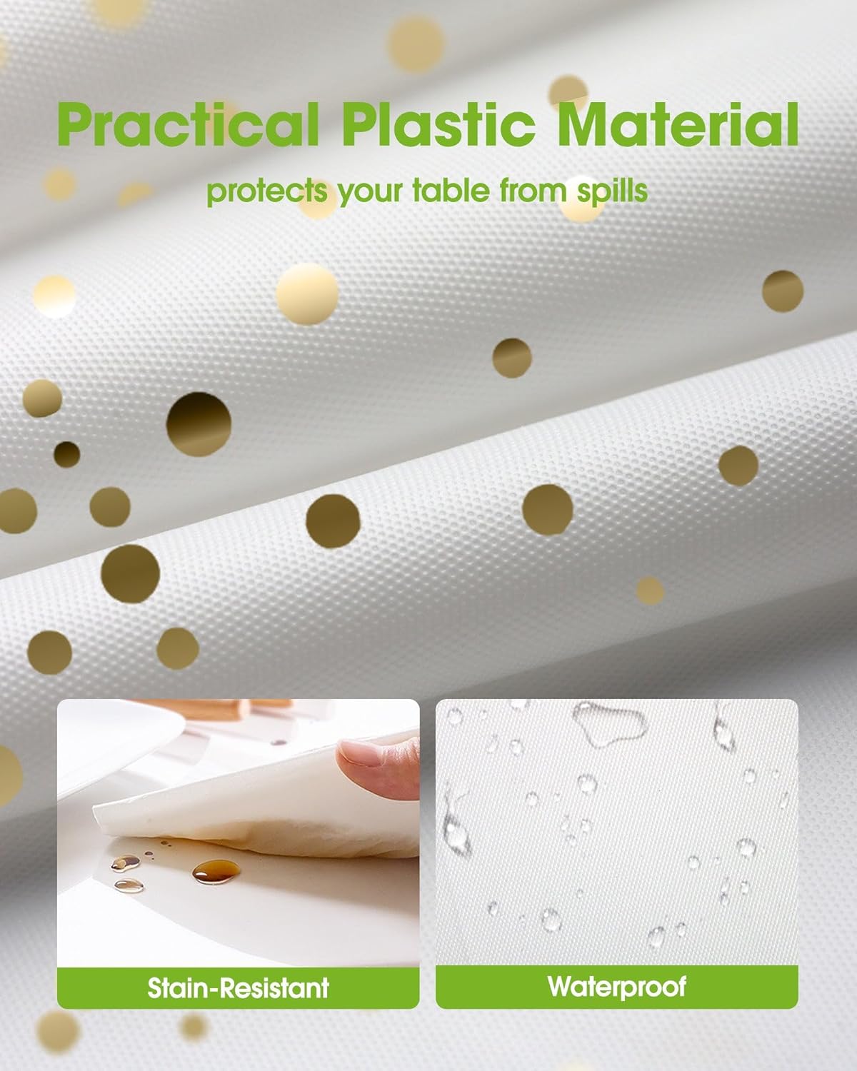 Pureegg Plastic Table Cloth 10 Pack, 54 x 108 Inch Disposable Table Cloths for Party, Picnic and Wedding, Rectangle, White - Colors A
