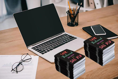 YYaaloa 48pcs Mini Notepads Black Inspirational Pocket Notebooks, Happy Journal Small Notebooks Bulk for Party Office Home Coworkers Travel Gift Present Supplies (48pcs-8styles, Black Inspirational)