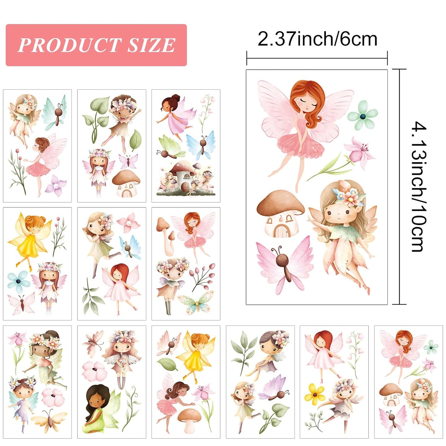 Fairy Temporary Tattoos, Fairy Party Favors, Birthday Party Decorations Supplies, Cute Gifts for Adults Classroom Prizes Rewards