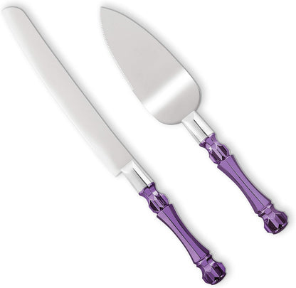 Homi styles Wedding Cake knife and Server Set | Elegant Rose Gold Color Premium 420 Stainless Steel plated Blades | Cake & Pie Serving Set for Wedding Cake, Birthdays, Anniversaries, Parties