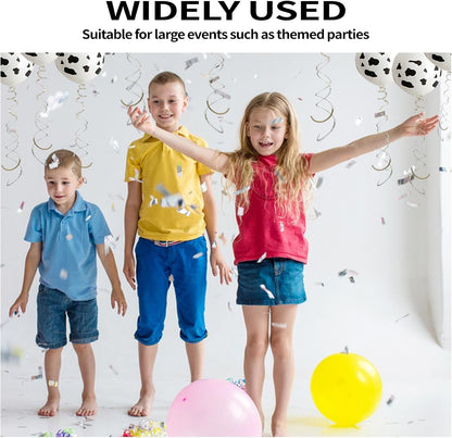 30 Pieces Hanging Swirl Party Decorations Foil Decorations Ceiling Swirl Spiral Hanging Plastic Streamer for Ceiling Birthday Graduation Wedding Celebration Baby Shower Party Supply (Black)