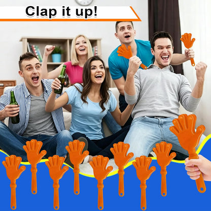 8PCS Hand Clappers 7.5 Inch Clapping Noisemakers Plastic Noise Makers Mini Hand Soundboard Party Favors Noise Maker Clacker for Birthdays Games Ball Dance Football Sporting Events Cheers Supplies