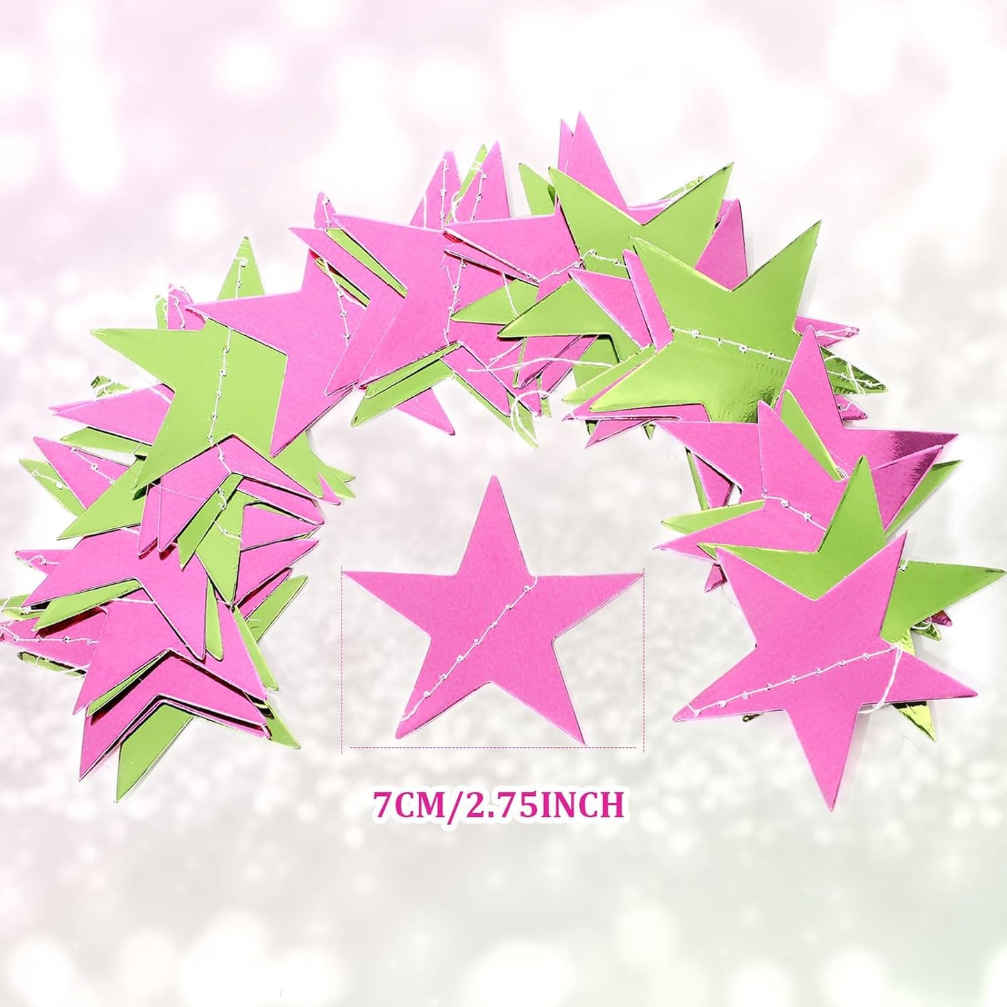 Patelai Glitter Star Garland Banner 2026 Graduation Decor 130 Feet Star Hanging Banner Twinkle Backdrop for Party Birthday Classroom Wedding Supplies(Gold)