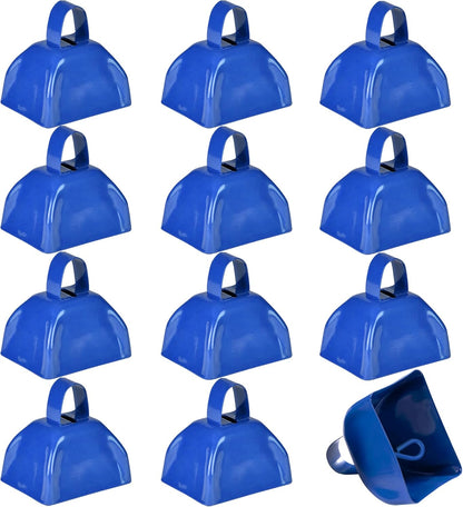 Metal Cowbell - 12 Pack, 3 Inch Red Cow Bells for Sporting Events, Cheering, Spirit, Loud Cow Bell Ideal Hand Percussion Cowbells Noise Makers for Sporting Events, Football Games, and Celebrations
