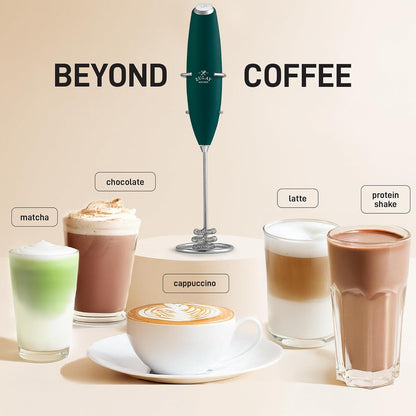 Zulay Kitchen Powerful Milk Frother Wand With Duracell Batteries - Ultra Fast Handheld Drink Mixer - Electric Whisk Foam Maker for Coffee, Lattes, Cappuccino & Matcha - Z1 Motor - Black - Colors B