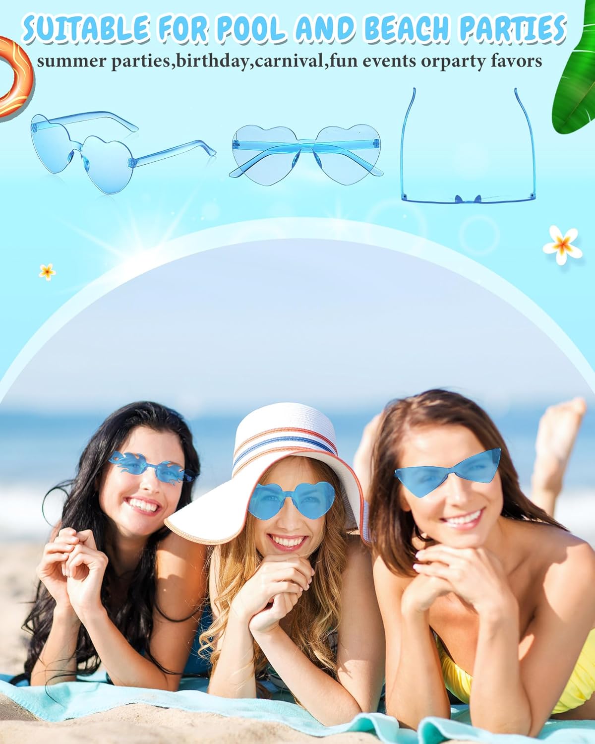 Kanayu 12 Pcs Mixed Style Rimless Sunglasses Retro Party Favors Eyewear for Bachelor Party Photoshoot Costume Accessories