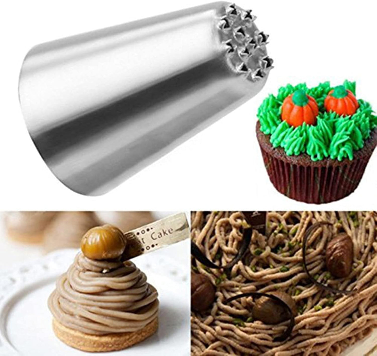 Piping Tips For Cake Decorating, Stainless Steel Icing Piping Nozzles For Pastry Fondant Decorating Tools (C)