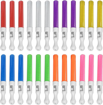 M.best 24Pcs Glow Sticks Party Packs, Glow in The Dark Party Supplies, LED Light Up Wands Sticks Party Favors for Wedding, Raves, Concert, Camping, New Year, Carnival, Halloween