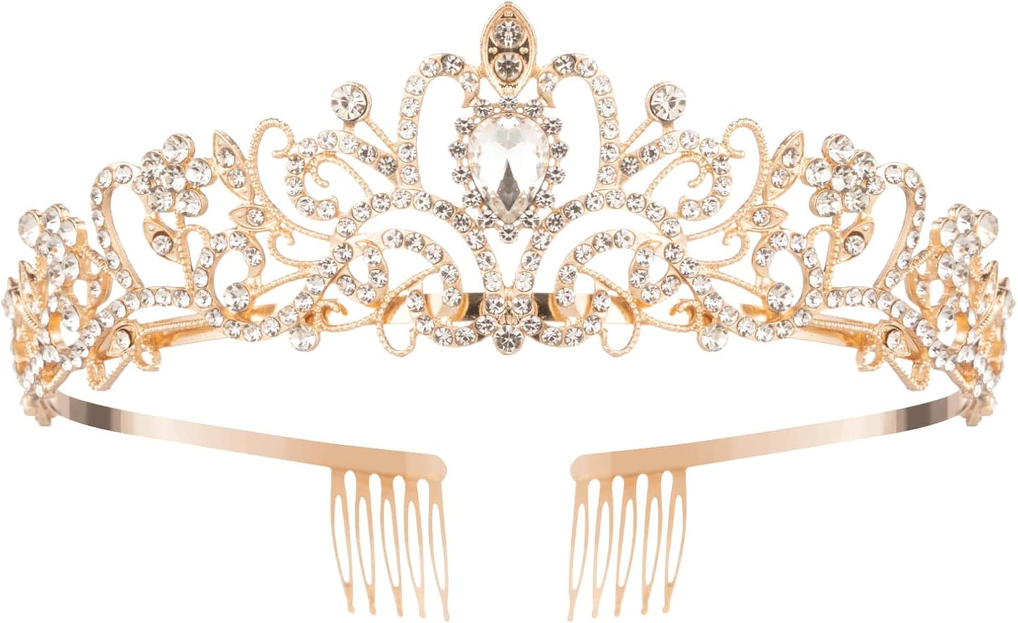 Crystal Tiara Crowns For Women Girls Princess Elegant Crown with Combs Women's Headbands Bridal Wedding Prom Birthday Party
