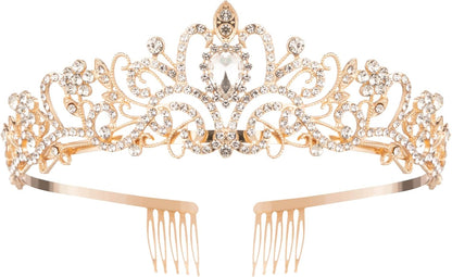 Crystal Tiara Crowns For Women Girls Princess Elegant Crown with Combs Women's Headbands Bridal Wedding Prom Birthday Party