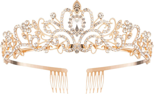 Crystal Tiara Crowns For Women Girls Princess Elegant Crown with Combs Women's Headbands Bridal Wedding Prom Birthday Party