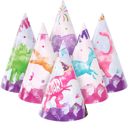WERNNSAI Birthday Party Hats - 12 Pcs Birthday Party Supplies Cone Hat Headbands Colorful Paper Party Hats for Kids