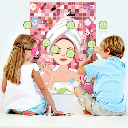 Pin The Crown on The Princess Party Games for Girls Princess Birthday Party with 24 Pcs Crowns, Large Princess Poster for Kids Girls Princess Birthday Party Princess Tea Party Decorations