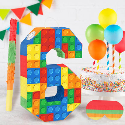 Hooqict Mexican Pinata with Blindfold and Bat Stick Party Pinata for Fiesta Carnival Cinco de Mayo Decorations Kids Adults Mexican Party Games Birthday Party Supplies
