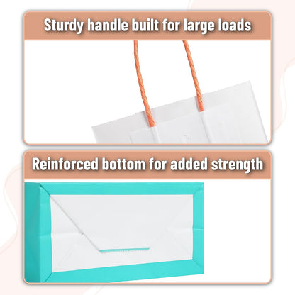 Mr. Pen- Paper Gift Bags with Handles, 32 Pack, 8.3" x 5.9" x 3.1", Pastel Paper Bags with Handles Bulk, Ideal for Gifts, Weddings, Baby Showers, Birthdays, Shopping, Retail Merchandise, Party Favor