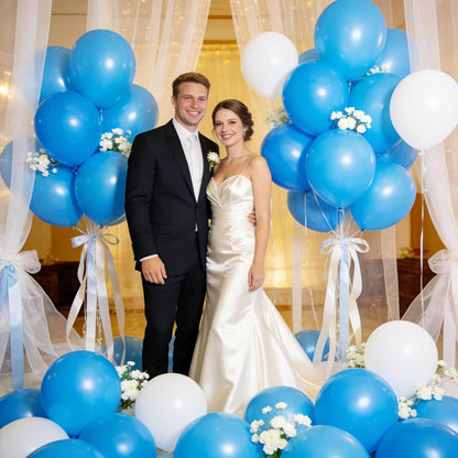 110pcs Black Balloon 12 inch, Black Latex Balloons for Birthday Party Baby Shower Wedding(with 2 Ribbons). - Colors B