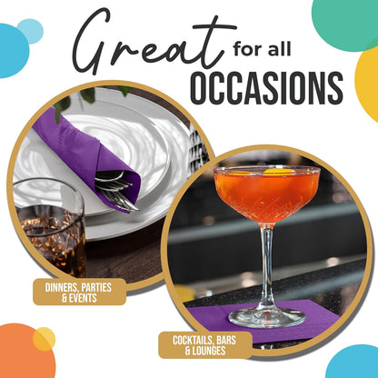 Party Solids Purple Paper Napkins Disposable Everyday 50 Pcs 2 Ply Purple Dinner Napkins Paper Everyday For Parties & Party Supplies