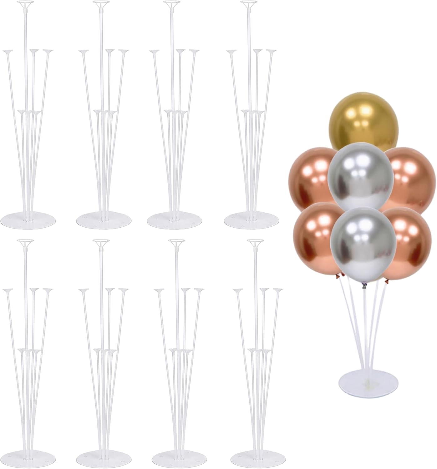 Balloon Stand Kit For Table - 4 Sets Balloon Sticks with Base For Birthday Graduation Party Decorations