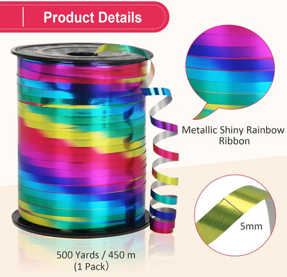 Rose Gold Curling Ribbon - 500 Yard Shiny Metallic Curling Ribbon for Gift Wrapping, Balloons, Birthdays & Parties