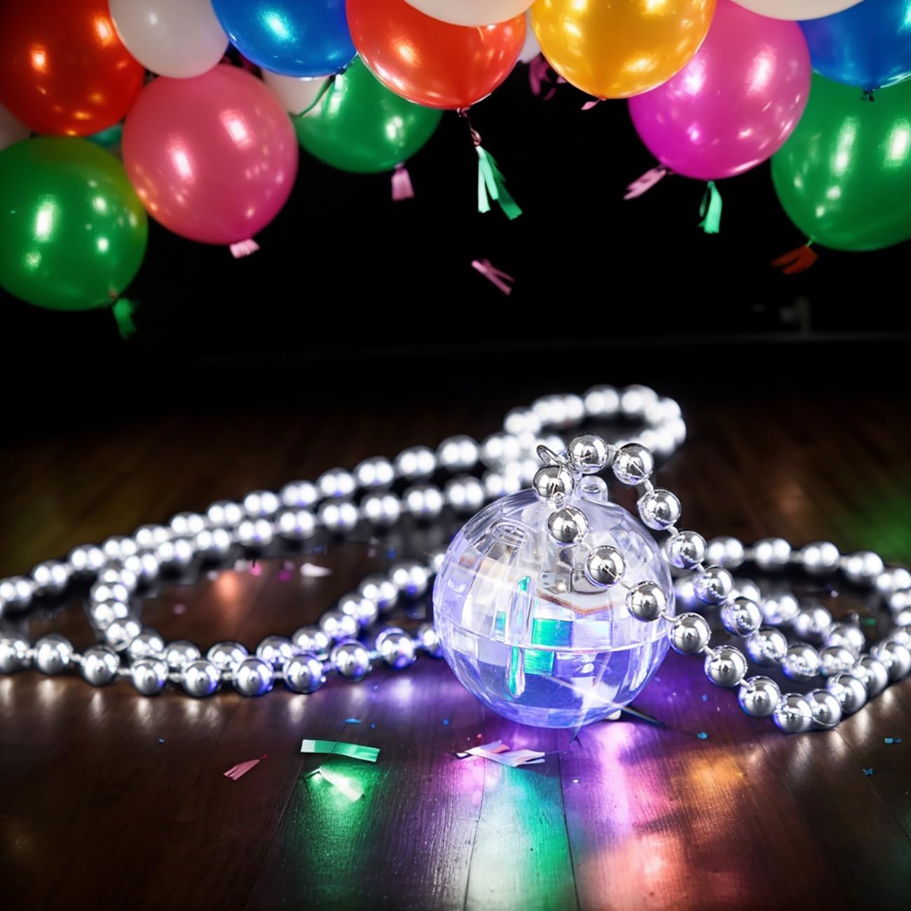 JICASTO LED Disco Ball Earrings and Necklaces, 2 Pcs 70s 80s Light up Disco Ball Set for Disco Party Favors Dance Accessories Women Halloween Costume