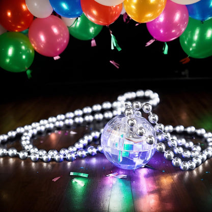 JICASTO LED Disco Ball Earrings and Necklaces, 2 Pcs 70s 80s Light up Disco Ball Set for Disco Party Favors Dance Accessories Women Halloween Costume