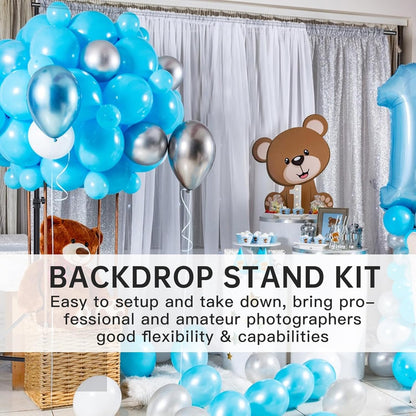 BEIYANG 6.5x6.5 FT Backdrop Stand, Adjustable Photo Background Stand Support kit with Carry Bag for Parties, Decoration, Wedding, Photo Video Studio Shooting