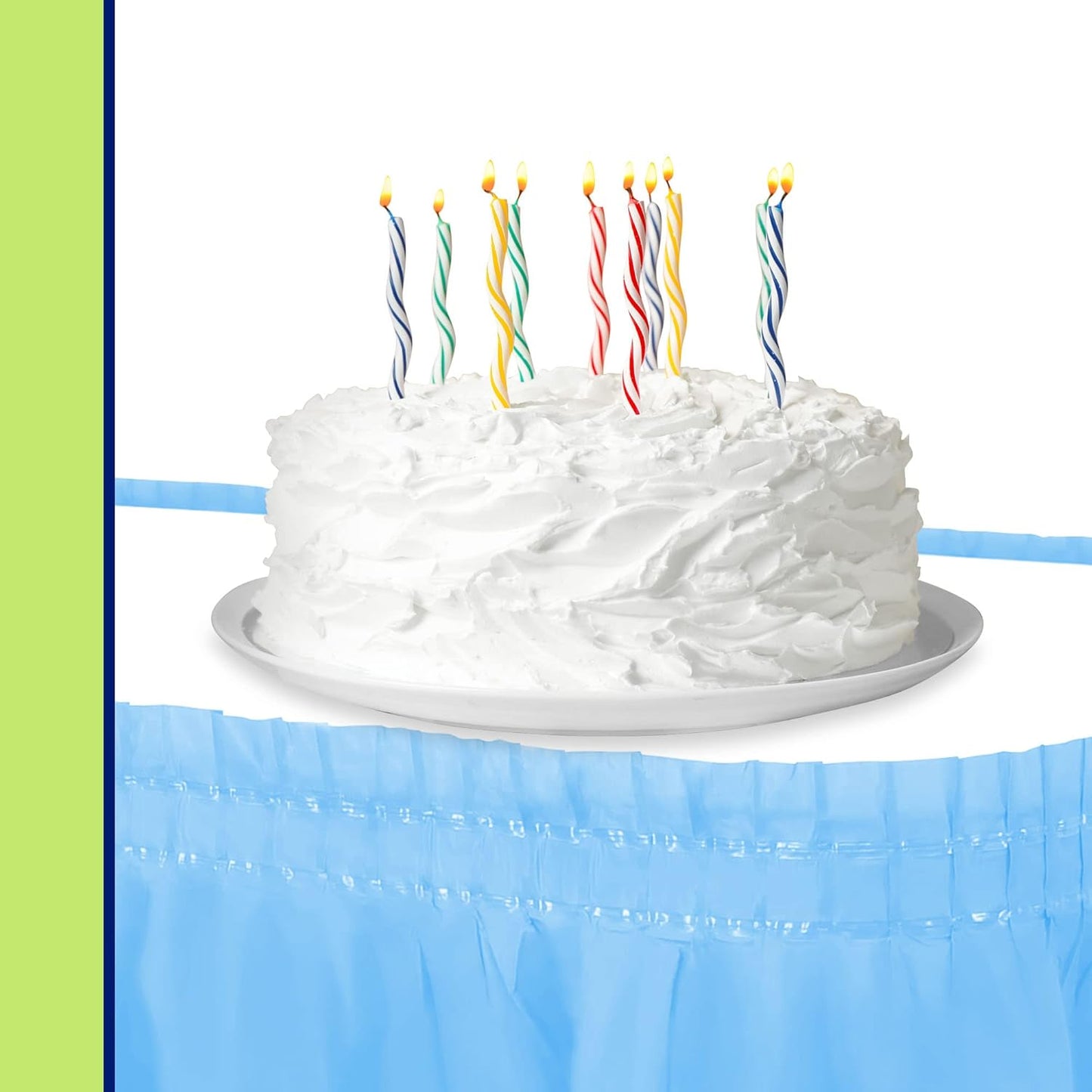 Party Dimensions Plastic Table Skirt, 29-Inches by 14-Feet - White - 6 Pack