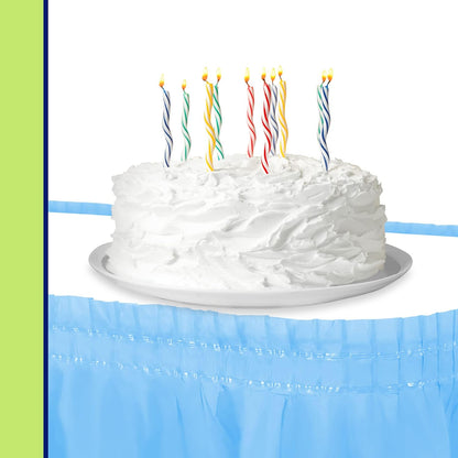 Party Dimensions Plastic Table Skirt, 29-Inches by 14-Feet - White - 6 Pack