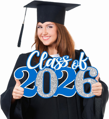 Class of 2026 Wooden Sign Graduation Party Decorations 2026 White Graduation Photo Booth Prop Senior2026 Sign for High School College Party