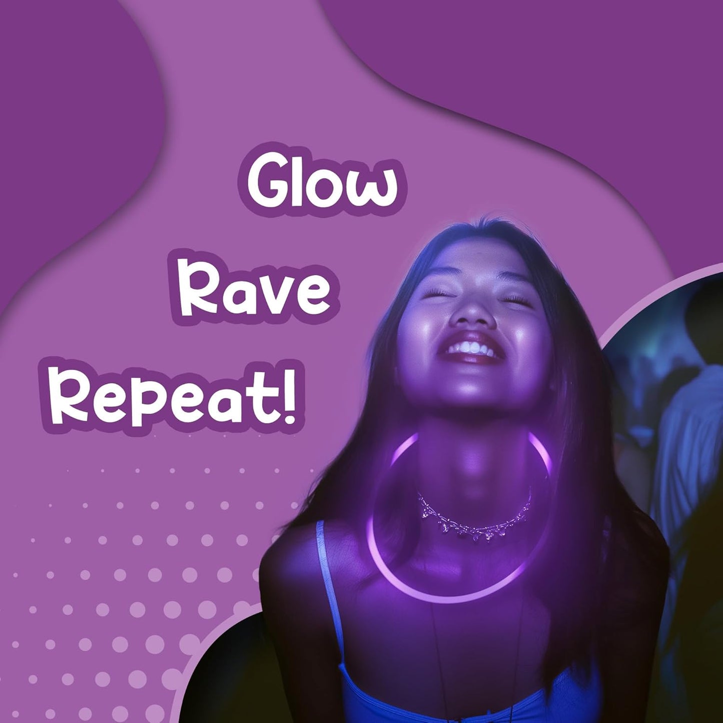 Windy City Novelties 22” Glow Stick Necklaces – 50 Pack for Summer Parties, Camping & July 4th Celebrations (Purple)