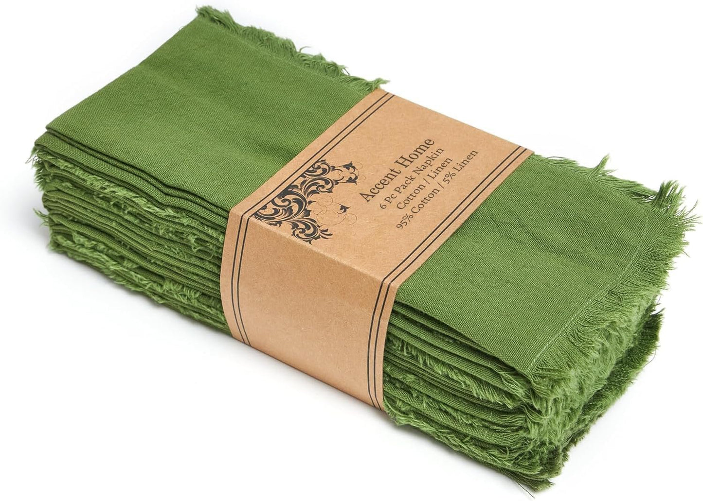 ACCENTHOME Natural Cotton Linen Napkin Set of 12 18x18 inch Dinner Napkins - Washable Soft Premium Hotel Quality Reusable Hemmed Edges Napkins Perfect Table Linens for Family Dinners, Weddings
