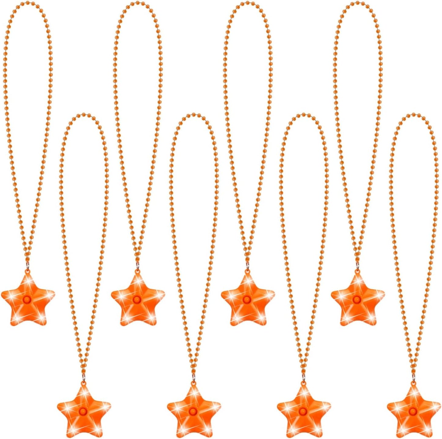 8 Pcs Light Up Necklaces Flashing Star Bead Necklaces Glow In The Dark Party Supplies for Weddings Birthday Valentines Mardi Gras July 4th Halloween Christmas